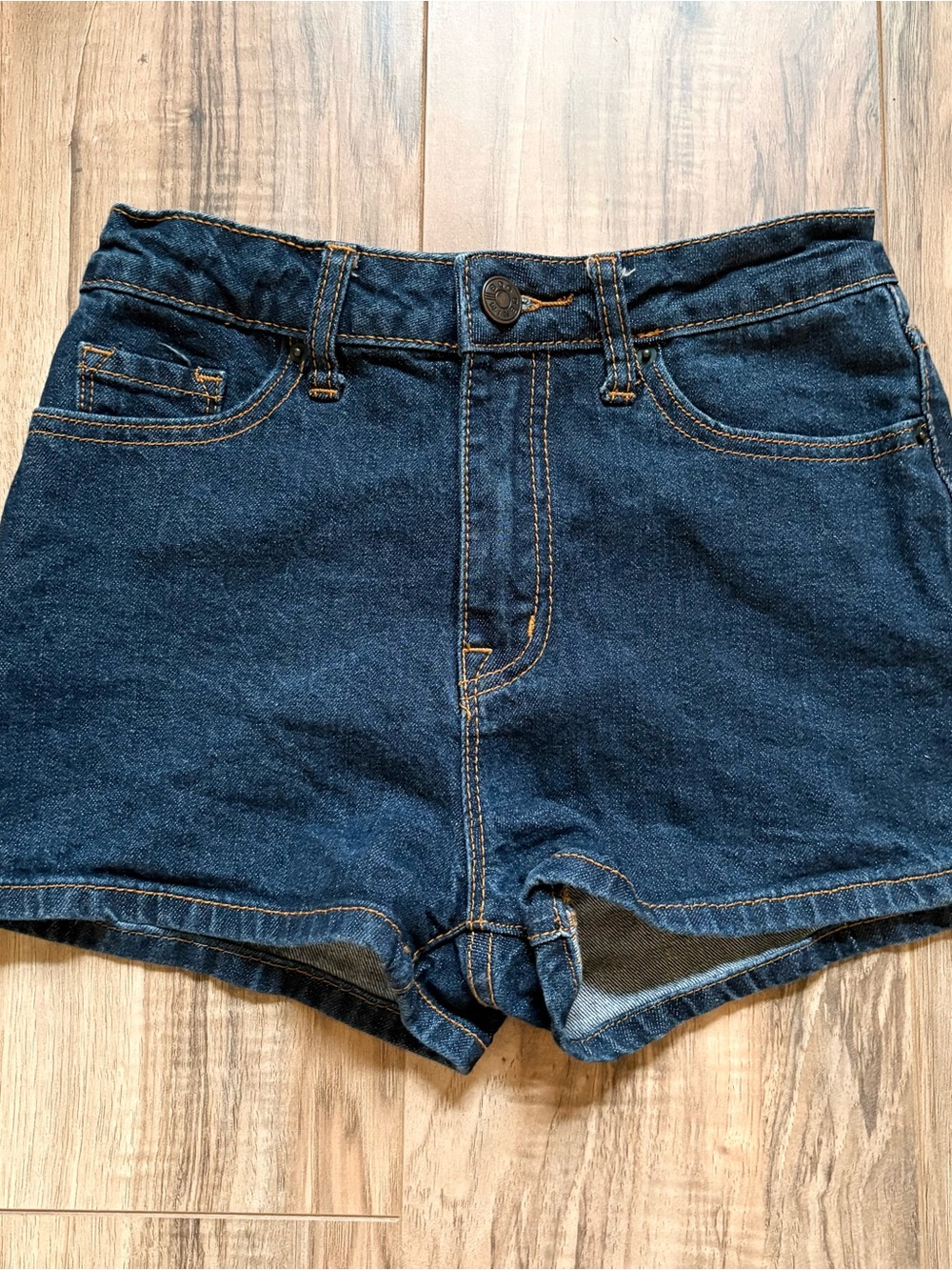 BDG Dark Blue High-Rise Denim Shorts